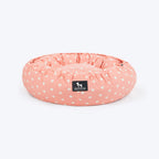HUFT Polka Paws Adjustable Donut Bed For Dog & Cat - Peach