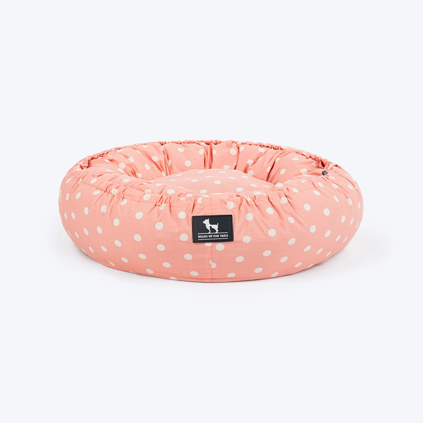 HUFT Polka Paws Adjustable Donut Bed For Dog & Cat - Peach