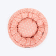 HUFT Polka Paws Adjustable Donut Bed For Dog & Cat - Peach