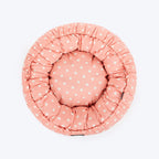 HUFT Polka Paws Adjustable Donut Bed For Dog & Cat - Peach