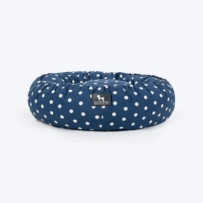 HUFT Polka Paws Adjustable Donut Bed For Dog & Cat - Navy