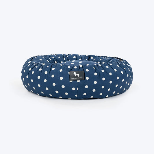 HUFT Polka Paws Adjustable Donut Bed For Dog & Cat - Navy