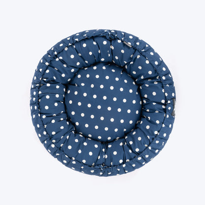 HUFT Polka Paws Adjustable Donut Bed For Dog & Cat - Navy