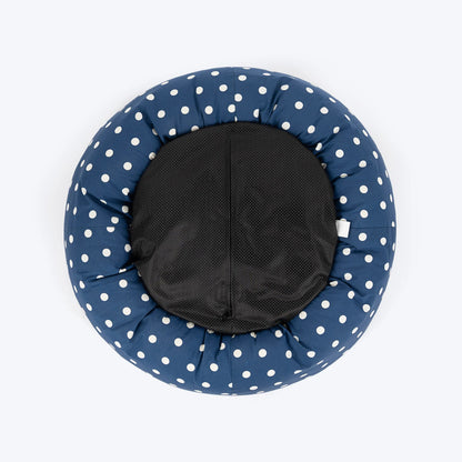 HUFT Polka Paws Adjustable Donut Bed For Dog & Cat - Navy