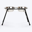 HUFT High Feeder Double Diner Stand With Steel Dog Bowl Inserts - Black