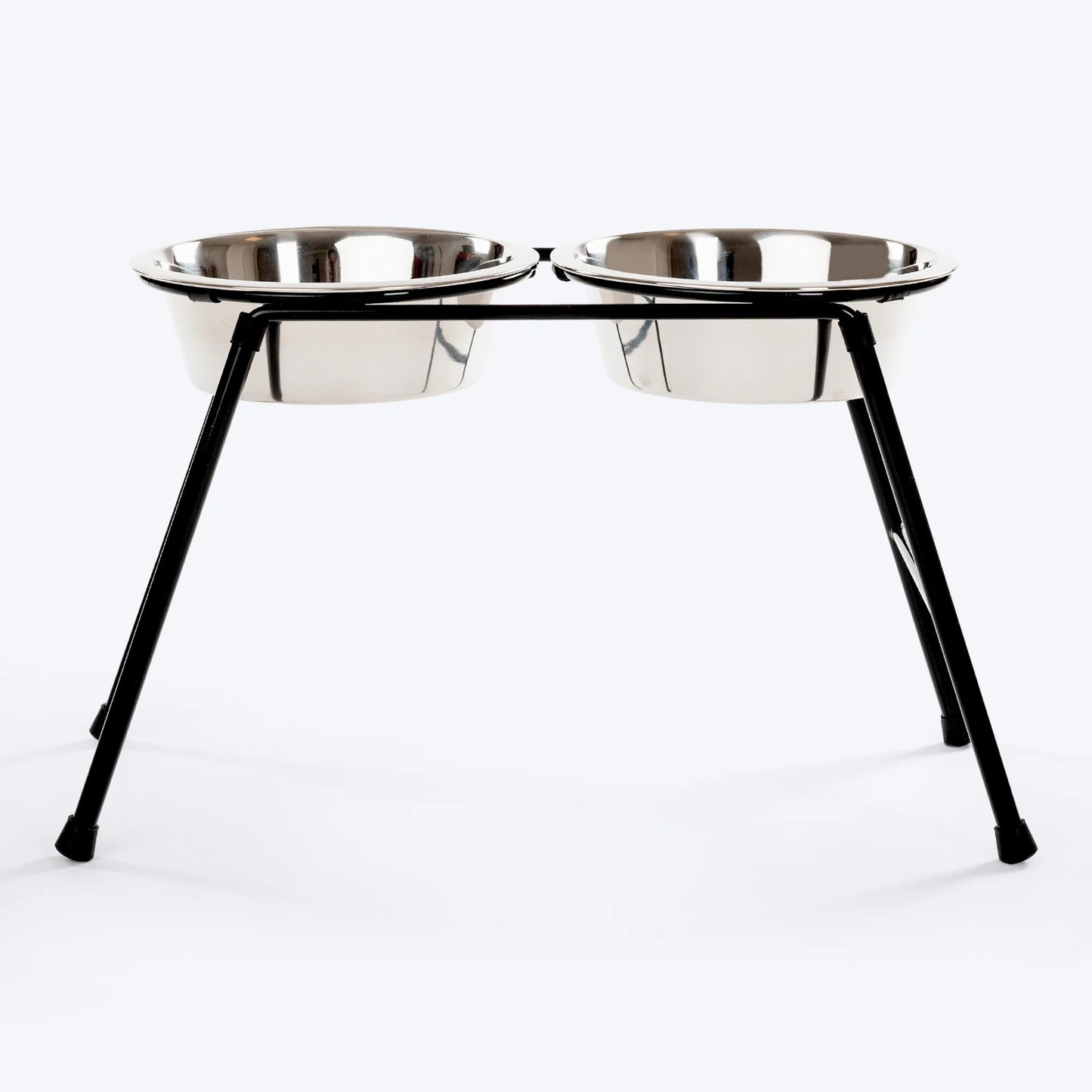 HUFT High Feeder Double Diner Stand With Steel Dog Bowl Inserts - Black