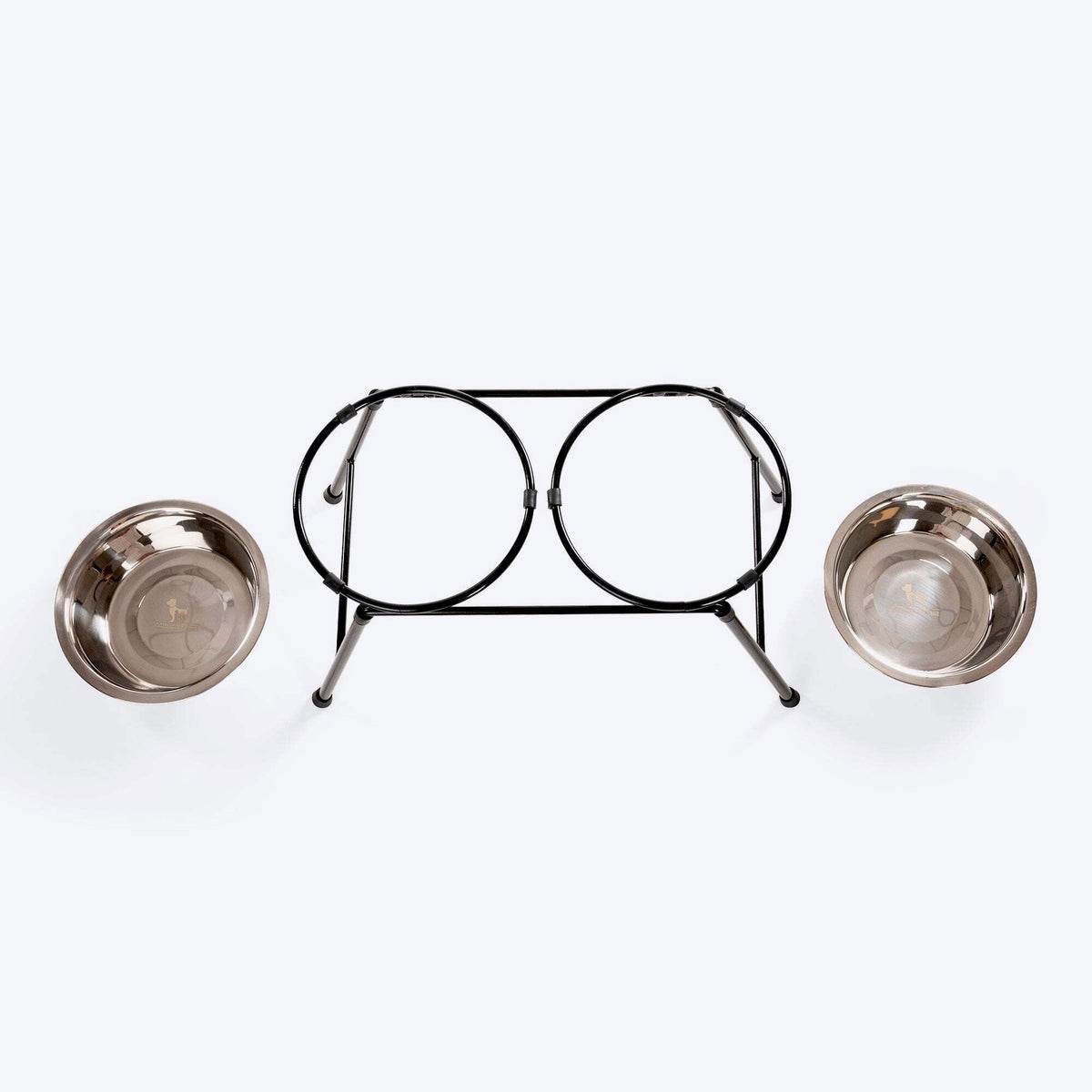 HUFT High Double Diner Stand With Steel Bowl Inserts For Dogs - Black - L