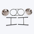 HUFT High Feeder Double Diner Stand With Steel Dog Bowl Inserts - Black