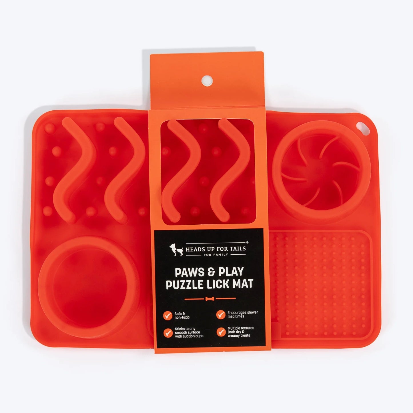 HUFT Paws & Play Puzzle Lick Mat For Pets - Red