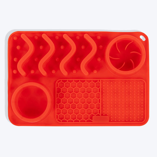 HUFT Paws & Play Puzzle Lick Mat For Pets - Red