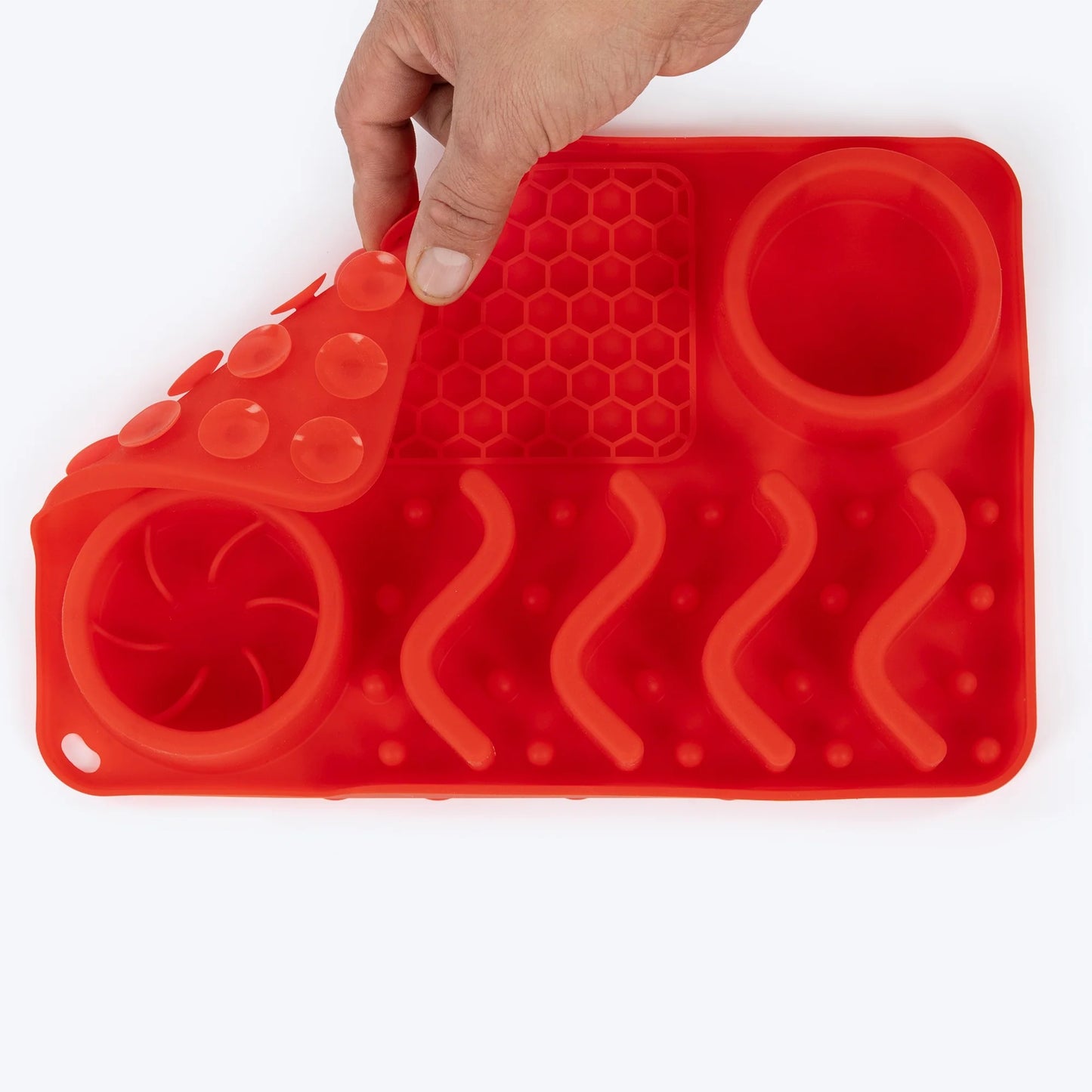 HUFT Paws & Play Puzzle Lick Mat For Pets - Red