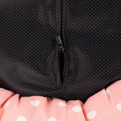 HUFT Polka Paws Adjustable Donut Bed For Dog & Cat - Peach