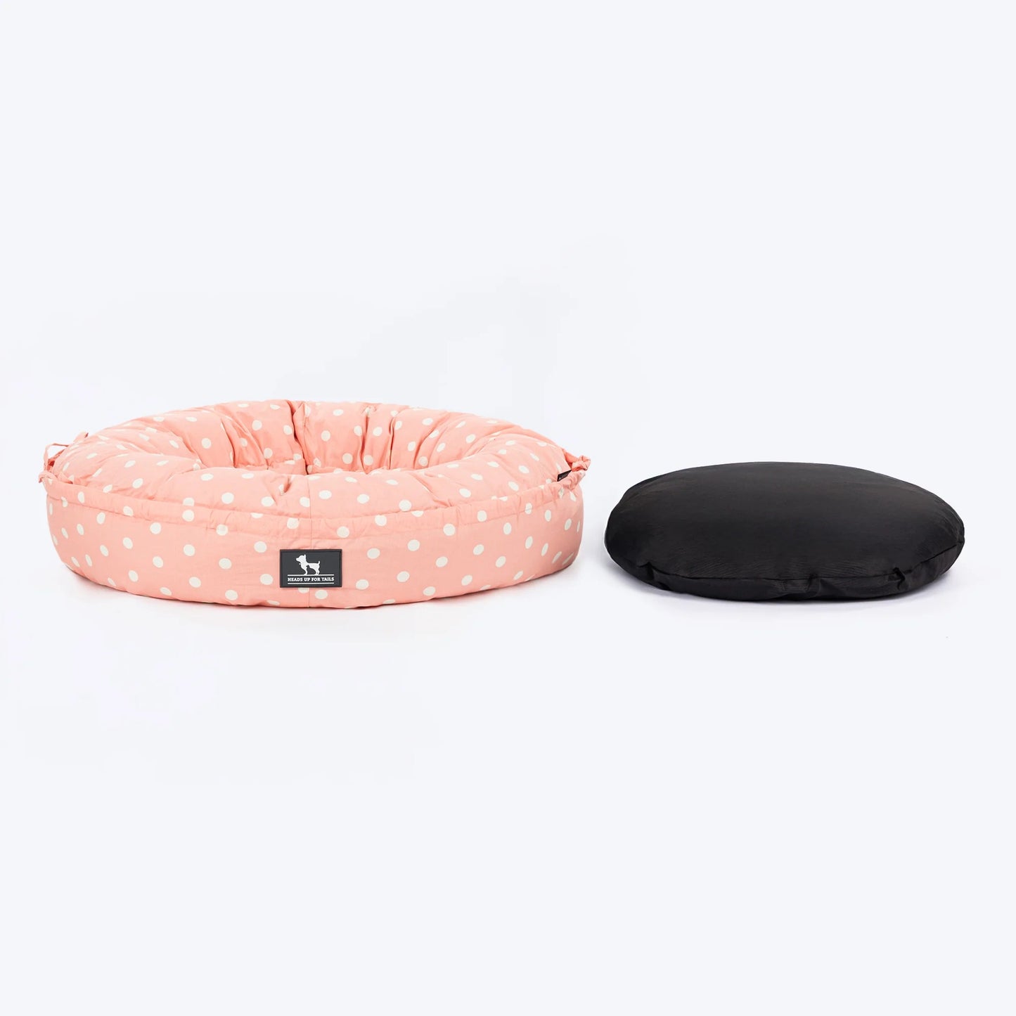 HUFT Polka Paws Adjustable Donut Bed For Dog & Cat - Peach