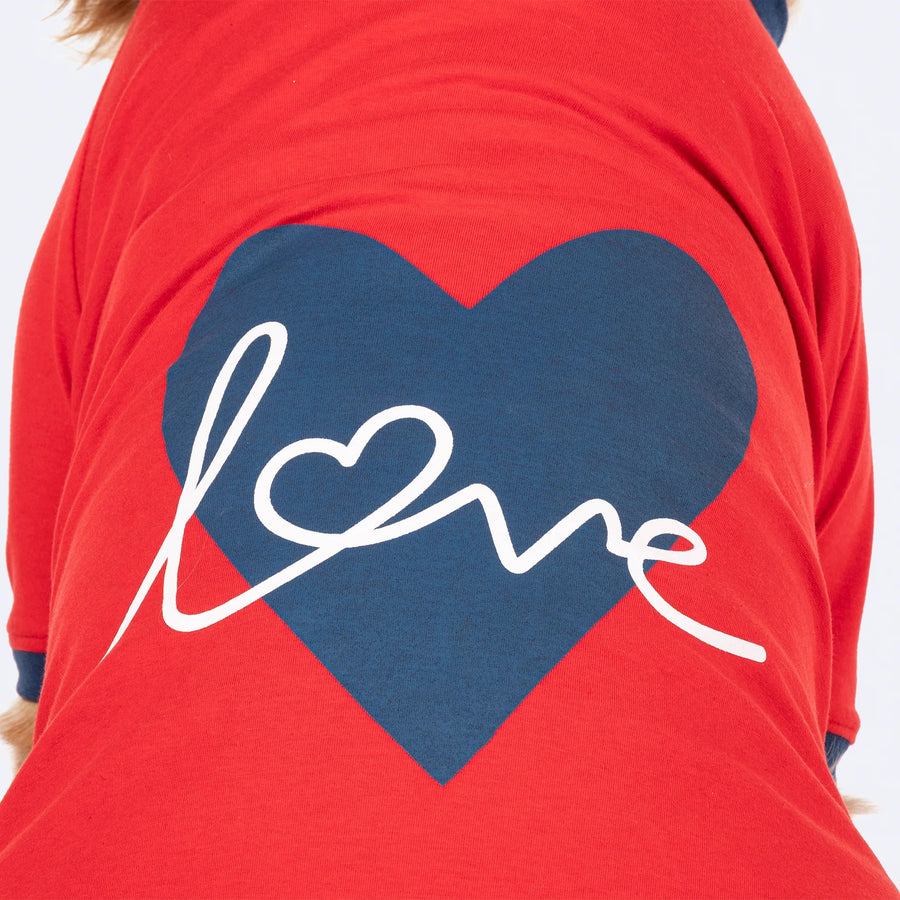 HUFT Love Printed T-Shirt For Dog - Red