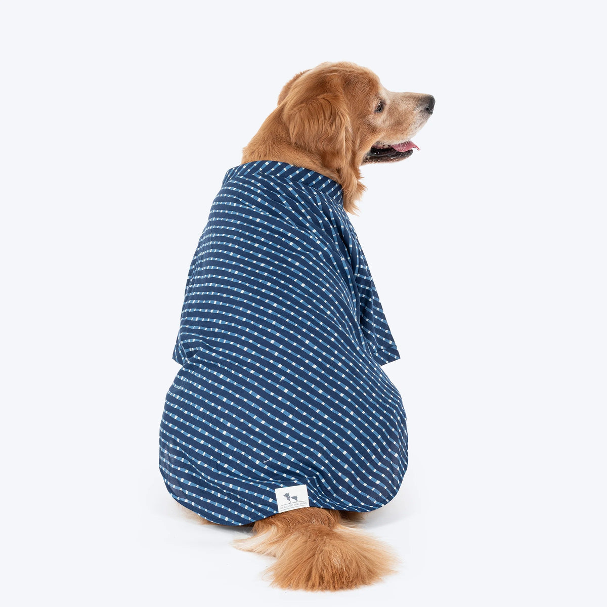 HUFT Pawdhani Lehriya Kurta For Dog - Blue