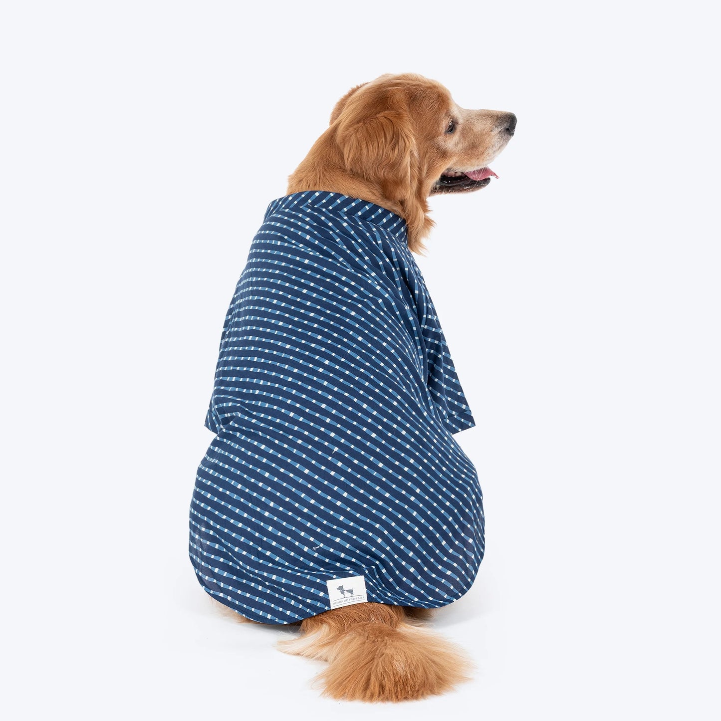 HUFT Pawdhani Lehriya Kurta For Dog - Blue