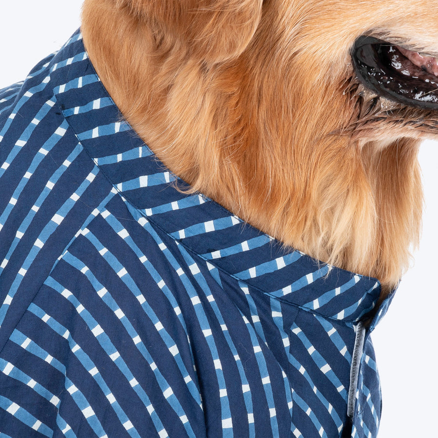 HUFT Pawdhani Lehriya Kurta For Dog - Blue