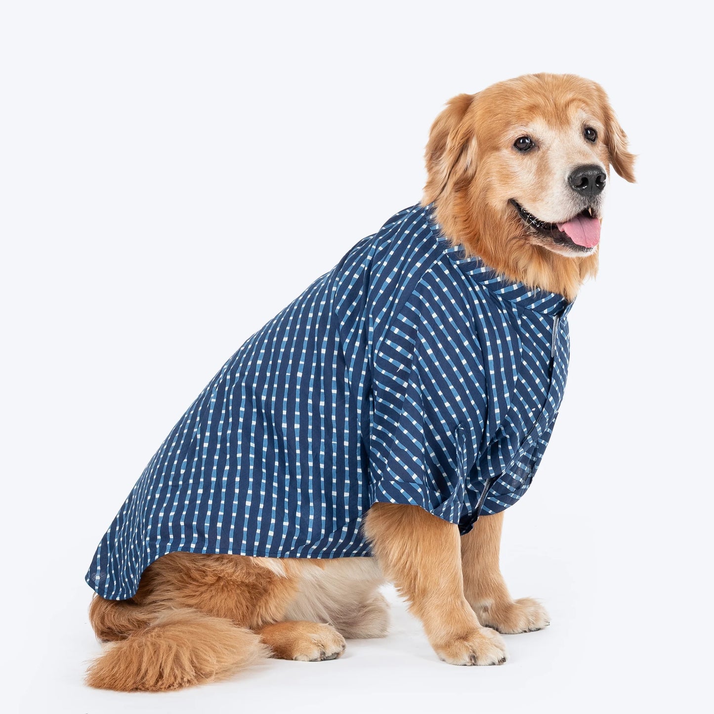 HUFT Pawdhani Lehriya Kurta For Dog - Blue