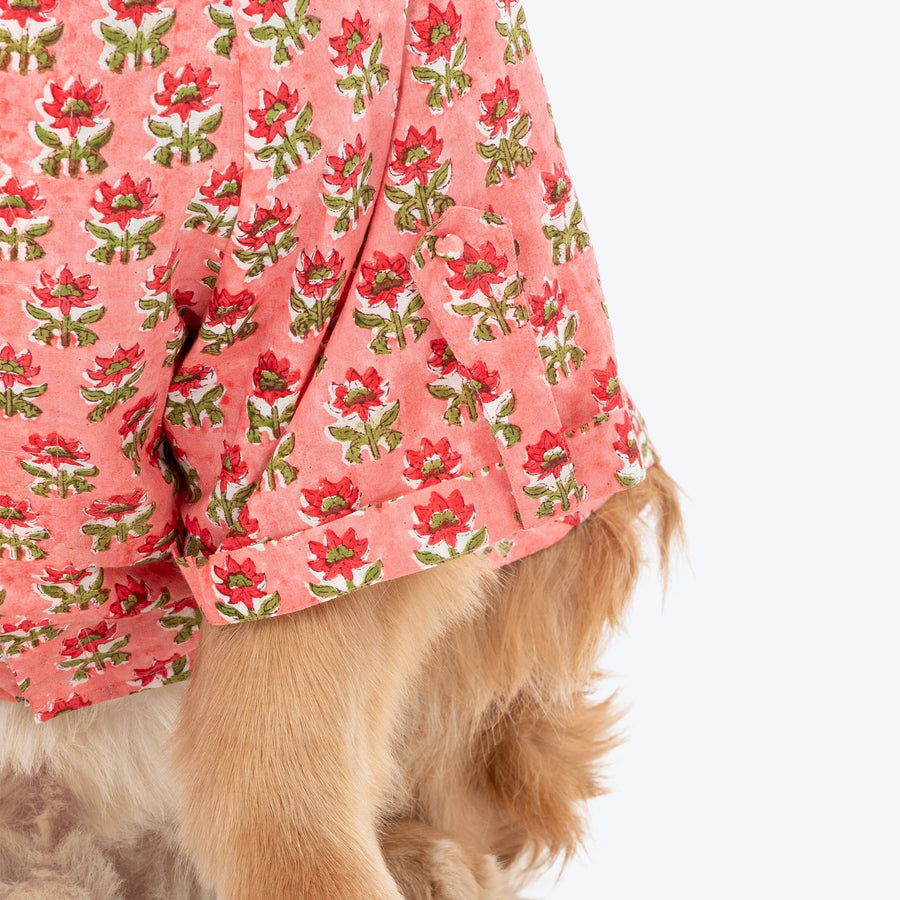 HUFT Floral Paws Kurta For Dog - Pink