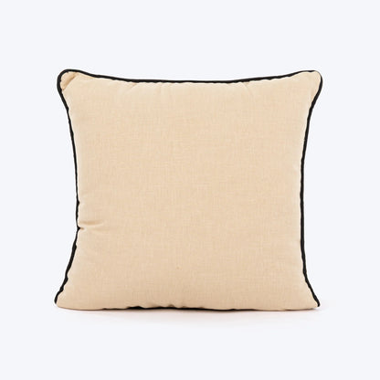 HUFT Whisker Love Printed Cushion For Pet Lovers - Beige & Black