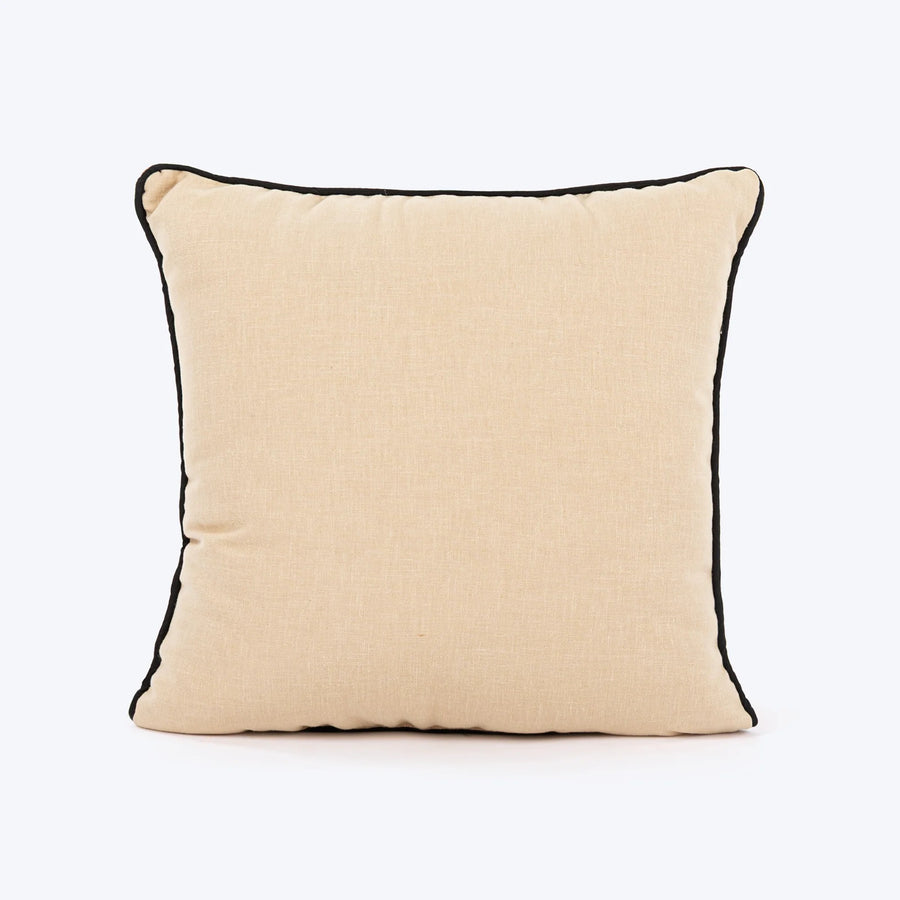 HUFT Whisker Love Printed Cushion For Pet Lovers - Beige & Black
