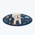 HUFT Jungle Dreams Round Mat For Dog - Blue