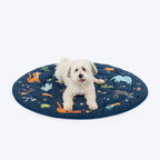 HUFT Jungle Dreams Round Mat For Dog - Blue