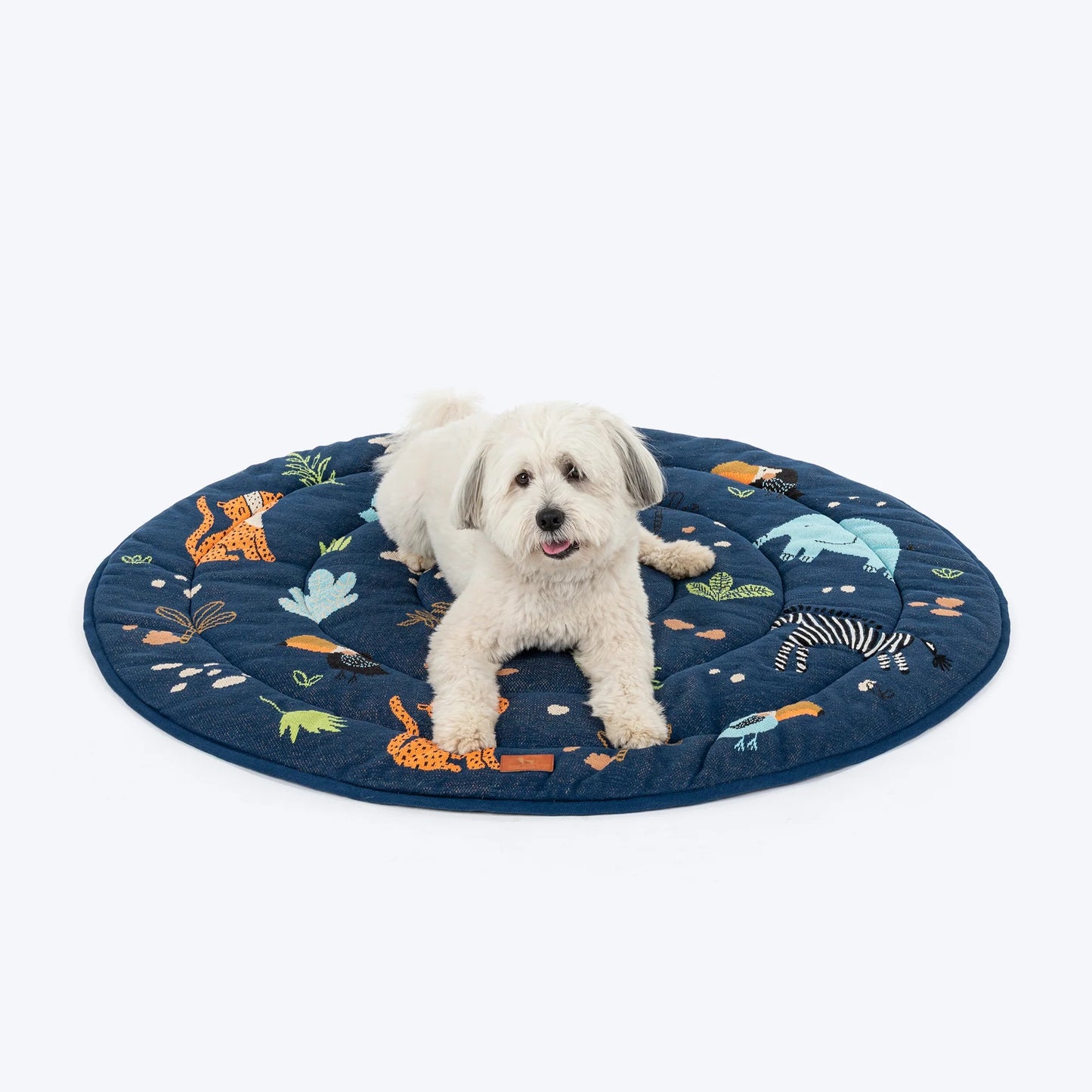 HUFT Jungle Dreams Round Mat For Dog - Blue