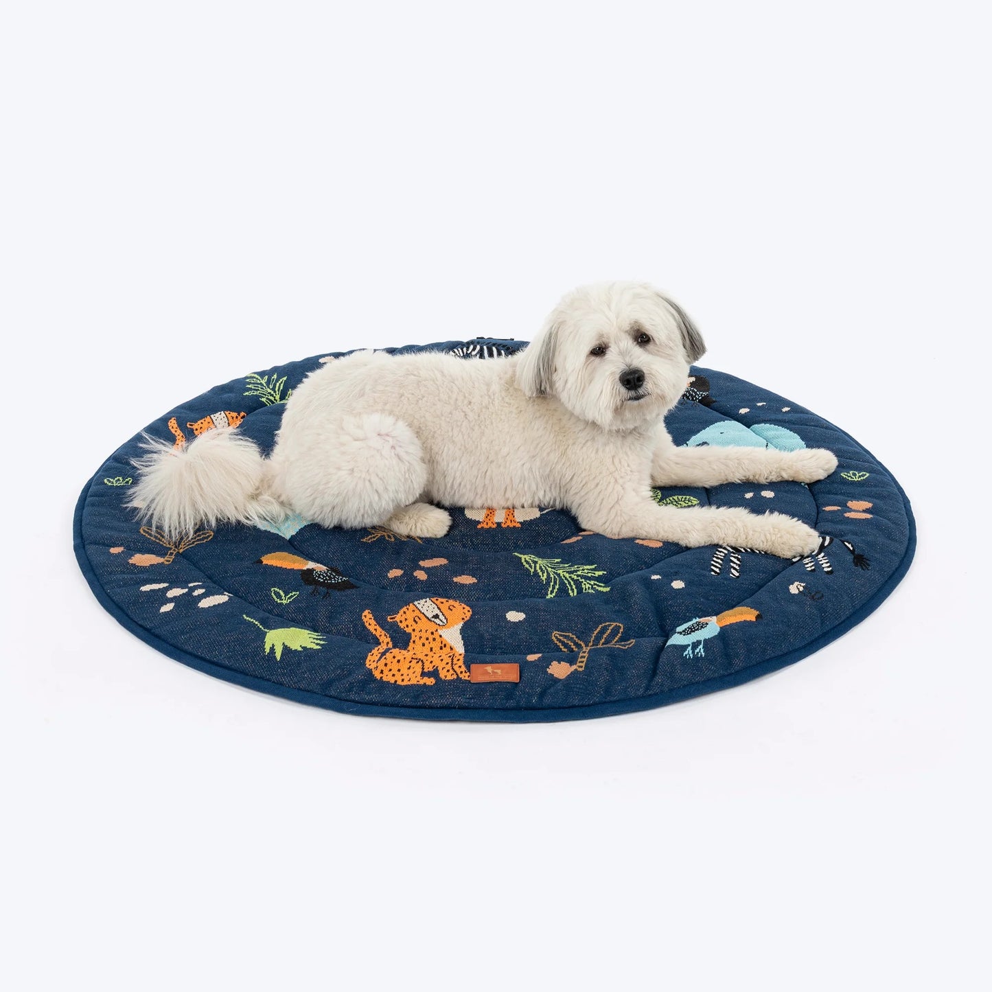HUFT Jungle Dreams Round Mat For Dog - Blue