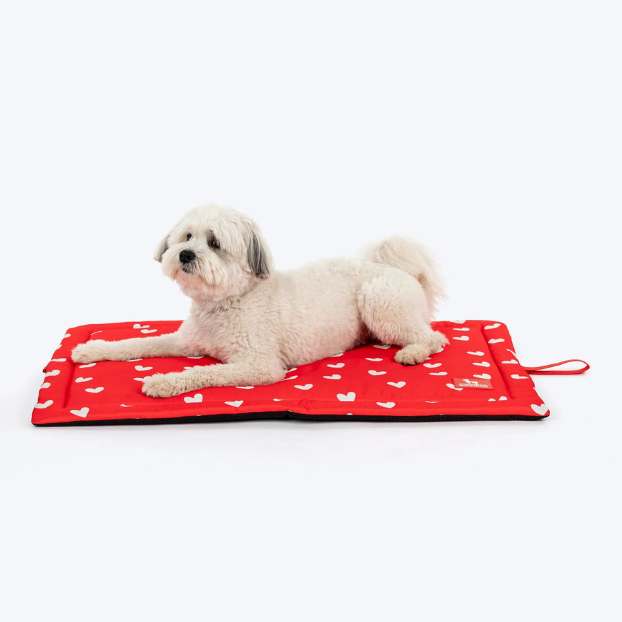 HUFT Sweethearts Flat Mat For Dogs - Red