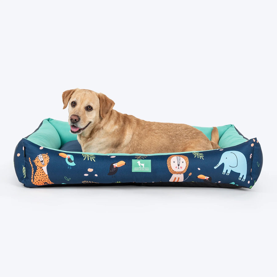 HUFT Jungle Dreams Lounger Bed For Dog - Blue