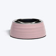 HUFT Breezy Basics Wave Embossed Melamine Bowl For Dog - Peach