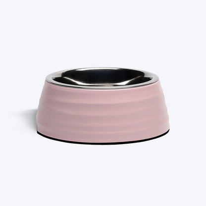 HUFT Breezy Basics Wave Embossed Melamine Bowl For Dog - Peach