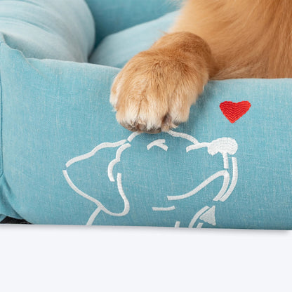 HUFT Sniff The Love Lounger Bed For Dog - Light Blue