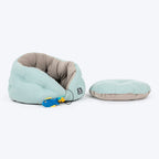 HUFT Purrfect Perch Bed With Fish Plush Toy For Cat & Puppy - Light Blue & Grey