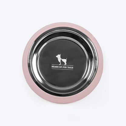 HUFT Breezy Basics Wave Embossed Melamine Bowl For Dog - Peach