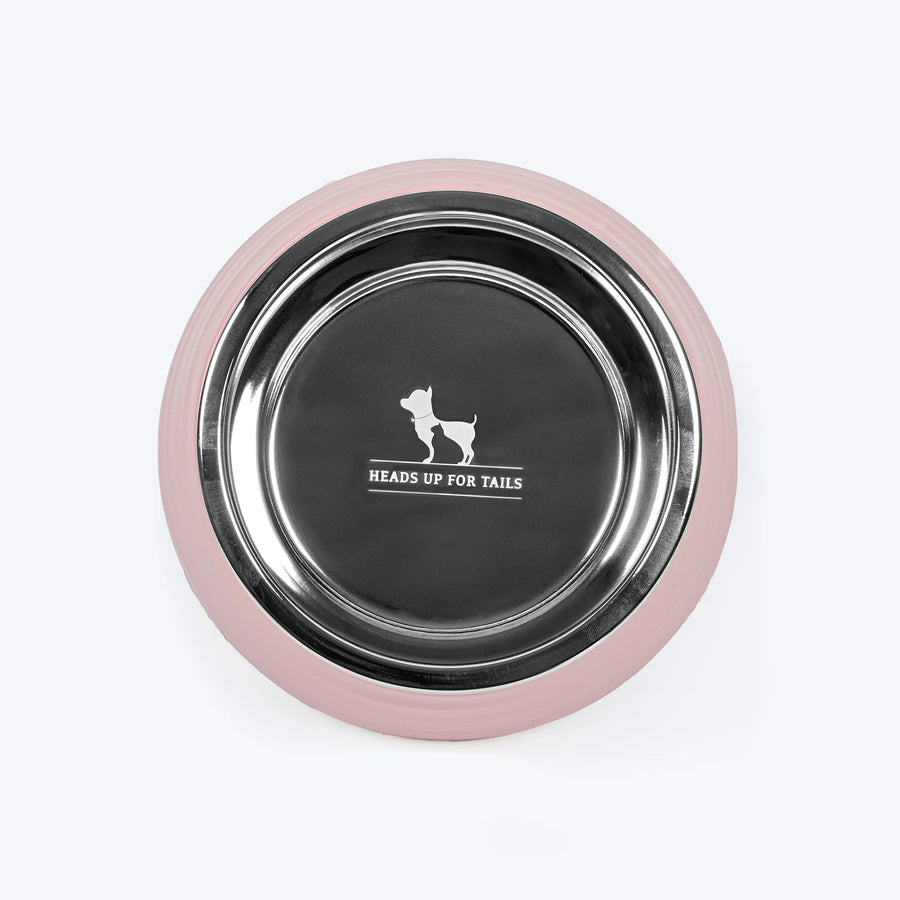 HUFT Breezy Basics Wave Embossed Melamine Bowl For Dog - Peach
