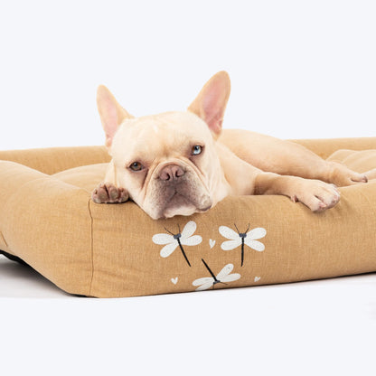 HUFT Flutter Of Love Lounger Bed For Dog - Light Brown
