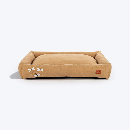 HUFT Flutter Of Love Lounger Bed For Dog - Light Brown