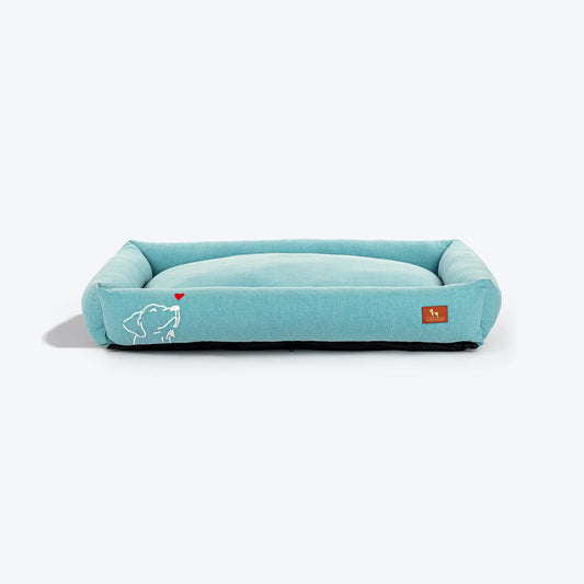 HUFT Sniff The Love Lounger Bed For Dog - Light Blue