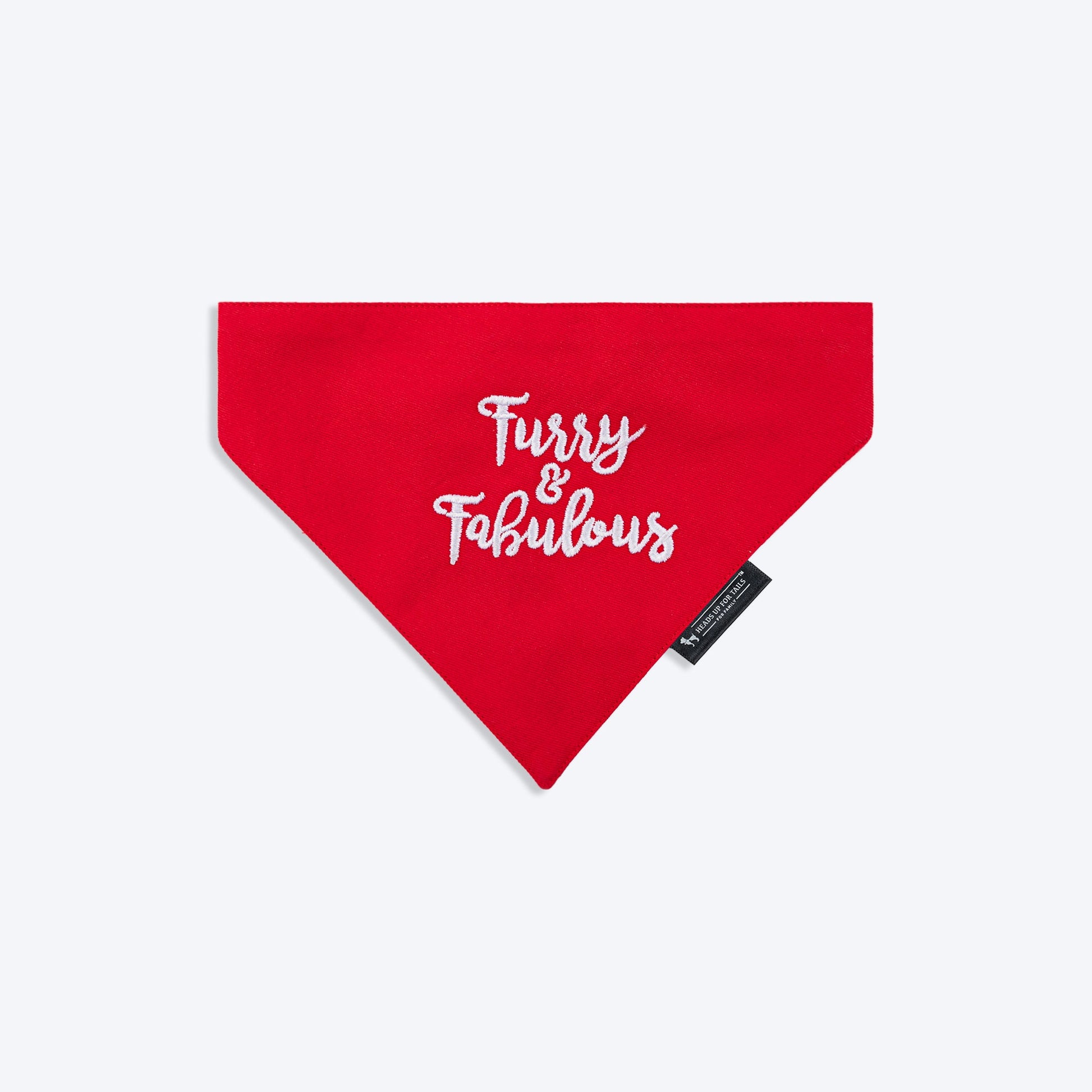 HUFT Furry and Fabulous Dog Bandana - Red - Heads Up For Tails