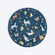 HUFT Dogs in Bloom Circular Dog Mat - Navy - M
