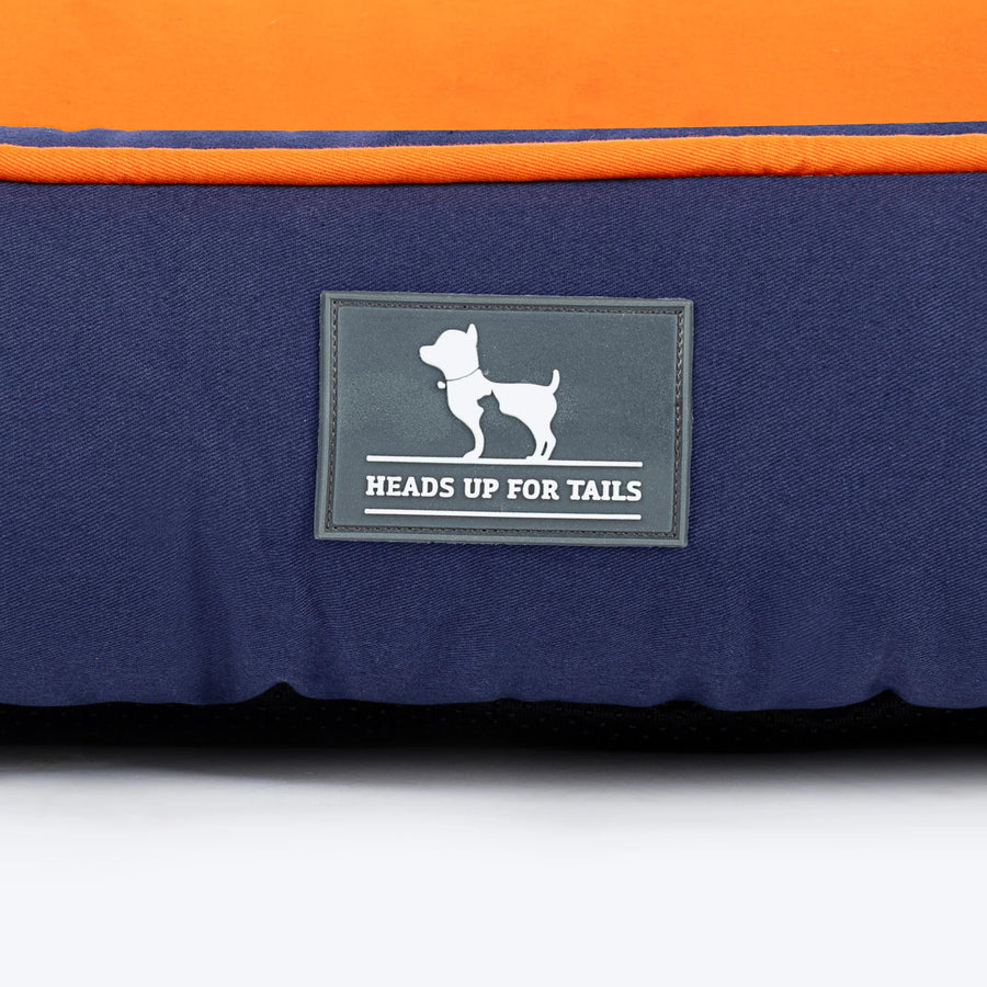 HUFT Woofie Classic Lounger Bed For Dog - Blue & Orange