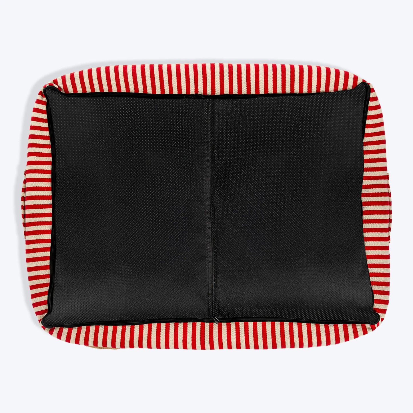 HUFT Bear Stripes Lounger Bed For Dog - Red & Ivory