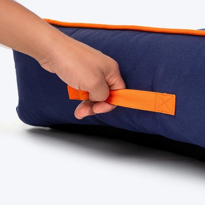 HUFT Woofie Classic Lounger Bed For Dog - Blue & Orange