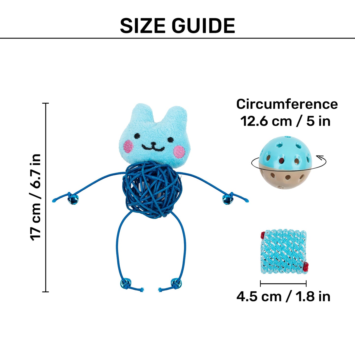 HUFT Furry Frenzy Toy For Cat : Set of 3