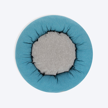 HUFT Dreamy Donut Bed For Cat and Puppy - Teal & Grey