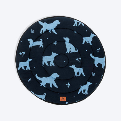 HUFT Shadow Tails Round Mat For Dog - Blue