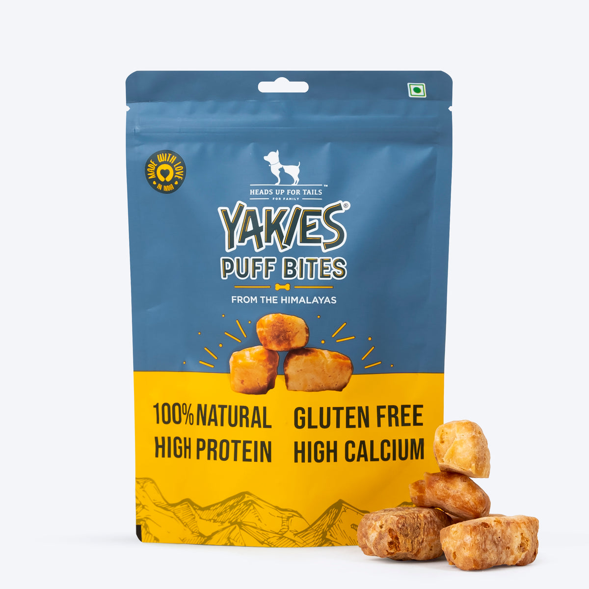 HUFT Yakies Puff Bites 100% Natural Gluten Free Treat For Dogs - 70 gm