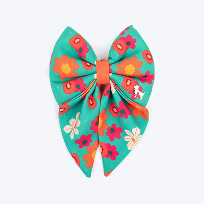HUFT Beach Bloom Lady Bow Tie For Dog - Green